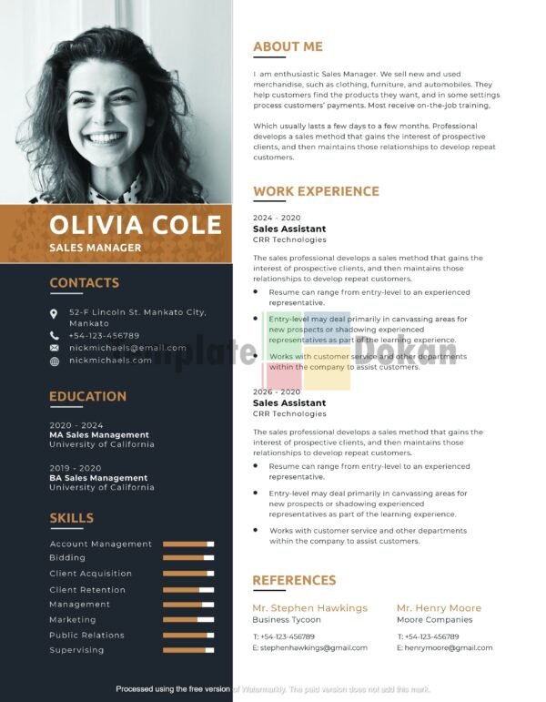 One Page Resume Template